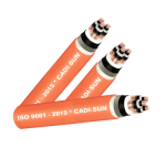 Cáp 3 lõi, màn chắn băng đồng, giáp sợi thép 8.7/15(17.5)kV